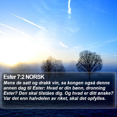 Ester 7:2 NORSK Bible Verse Image