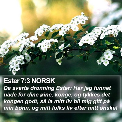 Ester 7:3 NORSK Bible Verse Image