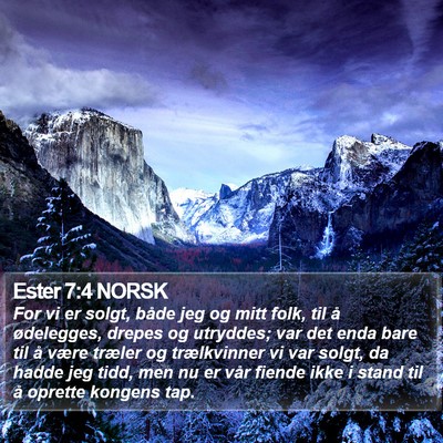 Ester 7:4 NORSK Bible Verse Image