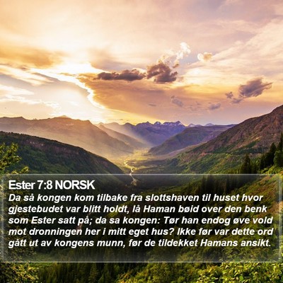 Ester 7:8 NORSK Bible Verse Image