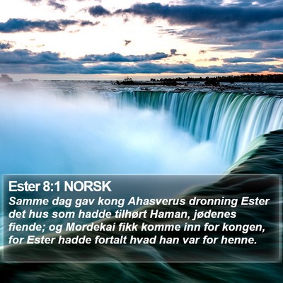Ester 8:1 NORSK Bible Verse Image
