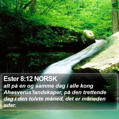 Ester 8:12 NORSK Bible Verse Image