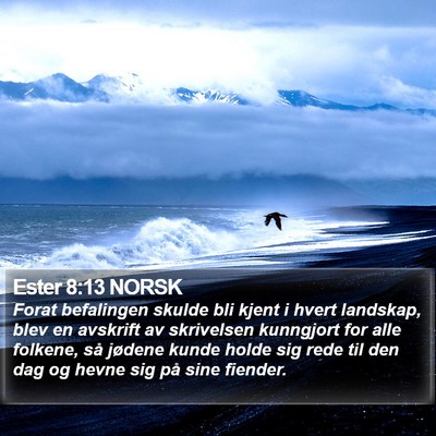 Ester 8:13 NORSK Bible Verse Image