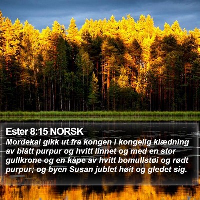 Ester 8:15 NORSK Bible Verse Image