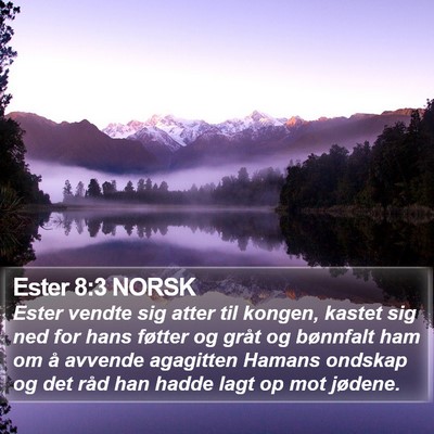 Ester 8:3 NORSK Bible Verse Image