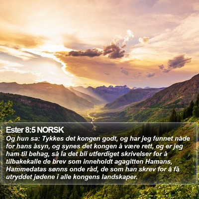 Ester 8:5 NORSK Bible Verse Image