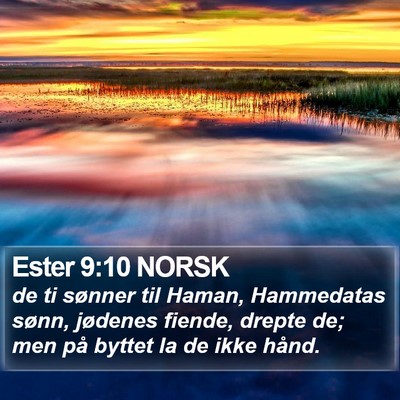 Ester 9:10 NORSK Bible Verse Image