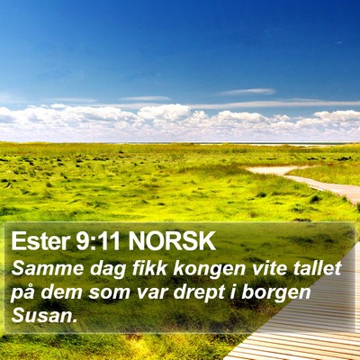 Ester 9:11 NORSK Bible Verse Image