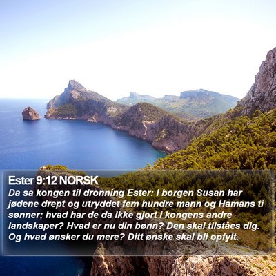 Ester 9:12 NORSK Bible Verse Image