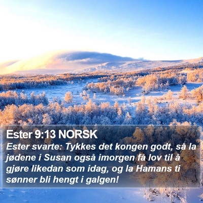 Ester 9:13 NORSK Bible Verse Image