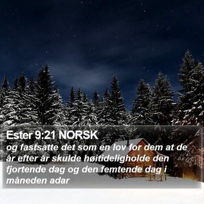 Ester 9:21 NORSK Bible Verse Image