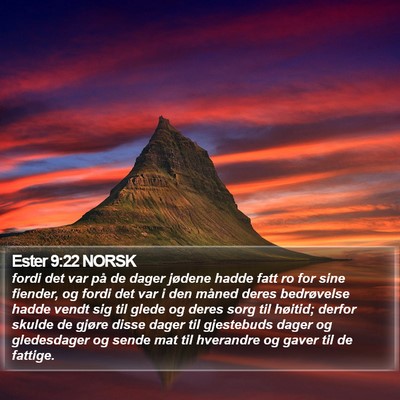 Ester 9:22 NORSK Bible Verse Image