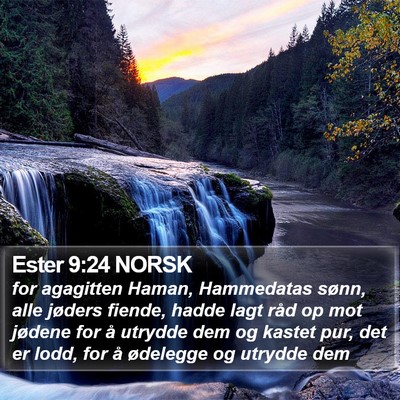 Ester 9:24 NORSK Bible Verse Image
