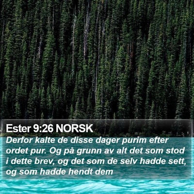 Ester 9:26 NORSK Bible Verse Image