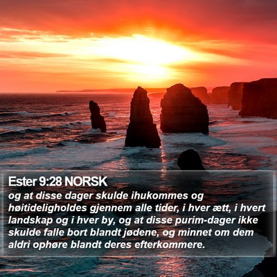 Ester 9:28 NORSK Bible Verse Image