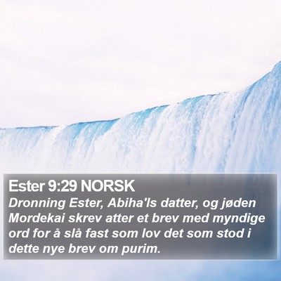 Ester 9:29 NORSK Bible Verse Image