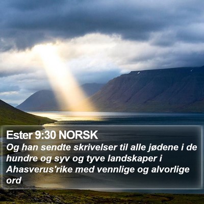 Ester 9:30 NORSK Bible Verse Image