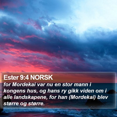 Ester 9:4 NORSK Bible Verse Image