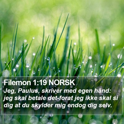Filemon 1:19 NORSK Bible Verse Image