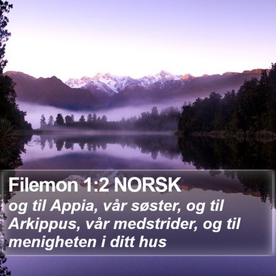 Filemon 1:2 NORSK Bible Verse Image