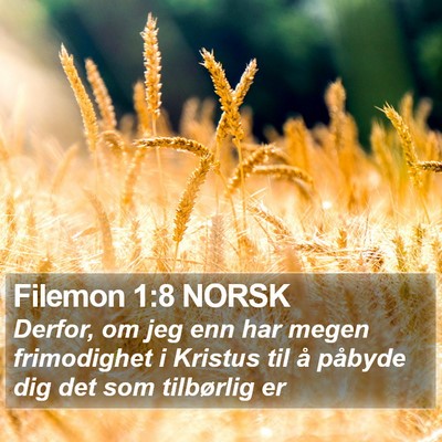Filemon 1:8 NORSK Bible Verse Image