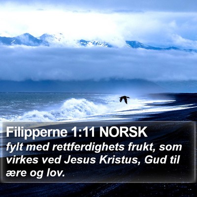 Filipperne 1:11 NORSK Bible Verse Image