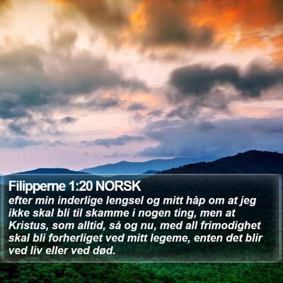 Filipperne 1:20 NORSK Bible Verse Image