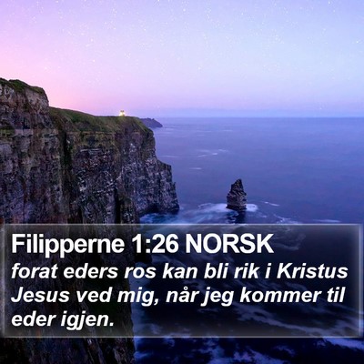 Filipperne 1:26 NORSK Bible Verse Image