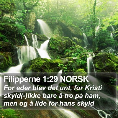 Filipperne 1:29 NORSK Bible Verse Image
