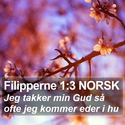 Filipperne 1:3 NORSK Bible Verse Image