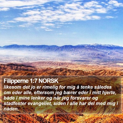 Filipperne 1:7 NORSK Bible Verse Image