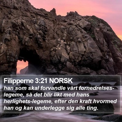 Filipperne 3:21 NORSK Bible Verse Image
