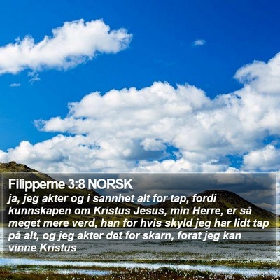 Filipperne 3:8 NORSK Bible Verse Image