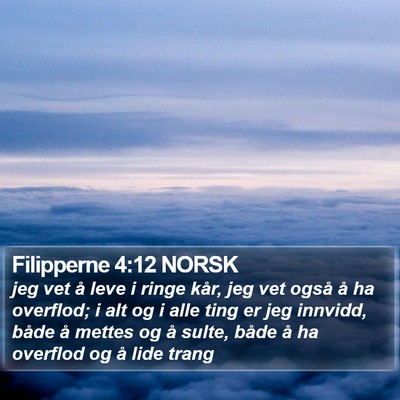 Filipperne 4:12 NORSK Bible Verse Image