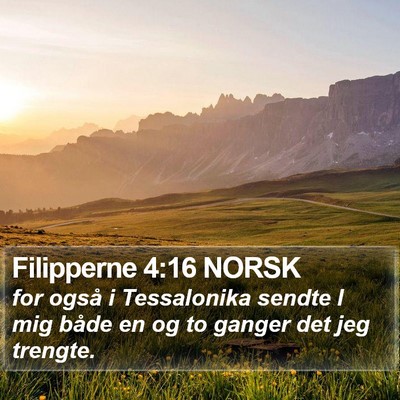 Filipperne 4:16 NORSK Bible Verse Image