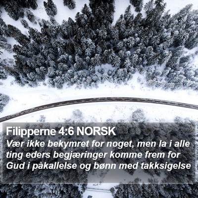 Filipperne 4:6 NORSK Bible Verse Image