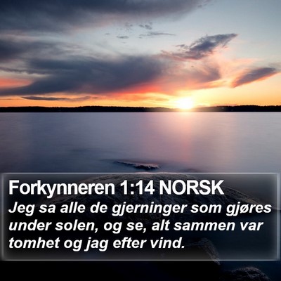 Forkynneren 1:14 NORSK Bible Verse Image