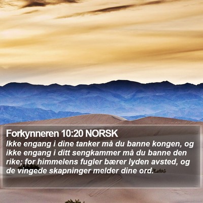 Forkynneren 10:20 NORSK Bible Verse Image