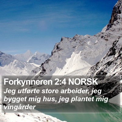 Forkynneren 2:4 NORSK Bible Verse Image