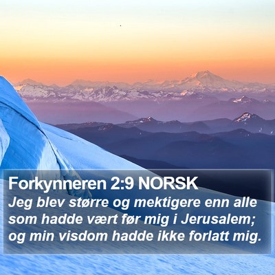 Forkynneren 2:9 NORSK Bible Verse Image