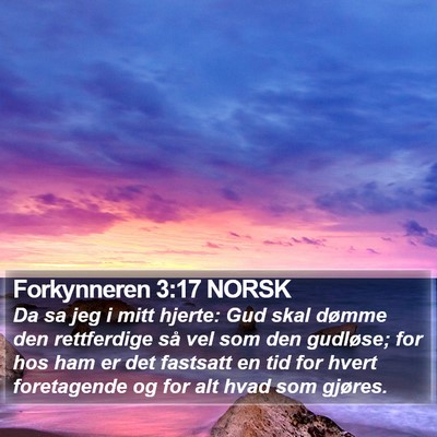 Forkynneren 3:17 NORSK Bible Verse Image