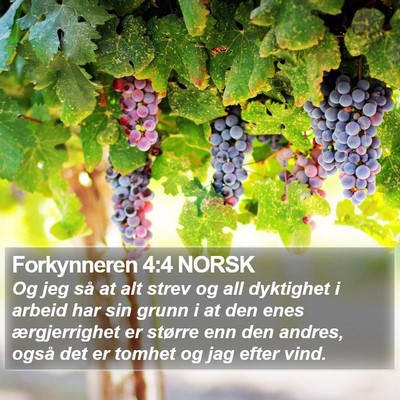 Forkynneren 4:4 NORSK Bible Verse Image