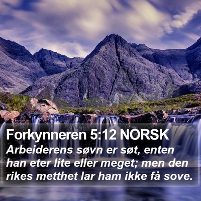 Forkynneren 5:12 NORSK Bible Verse Image