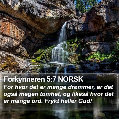 Forkynneren 5:7 NORSK Bible Verse Image
