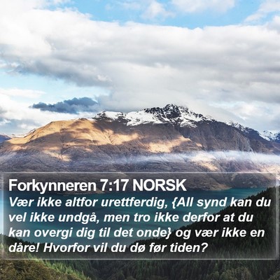 Forkynneren 7:17 NORSK Bible Verse Image