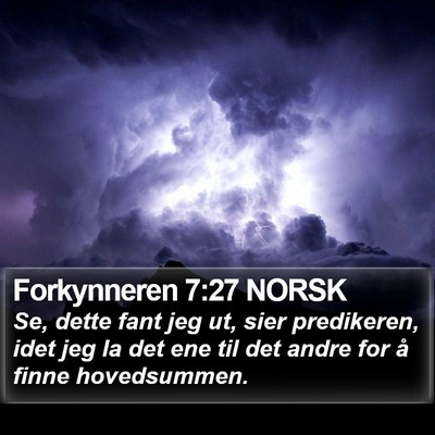 Forkynneren 7:27 NORSK Bible Verse Image