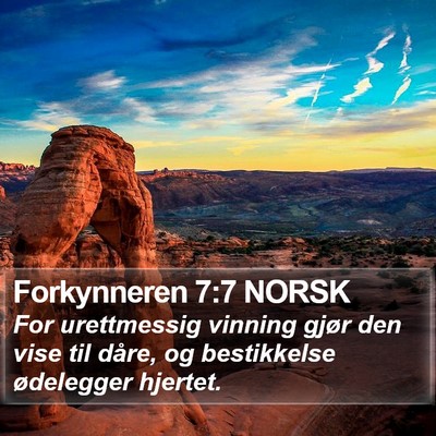 Forkynneren 7:7 NORSK Bible Verse Image