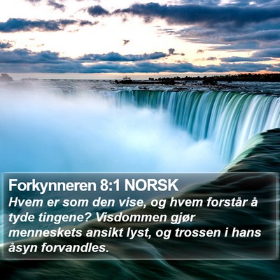 Forkynneren 8:1 NORSK Bible Verse Image