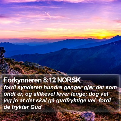 Forkynneren 8:12 NORSK Bible Verse Image