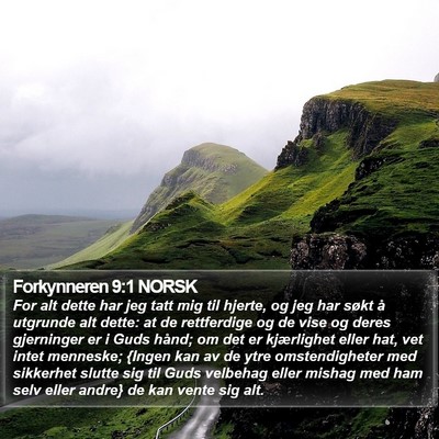 Forkynneren 9:1 NORSK Bible Verse Image